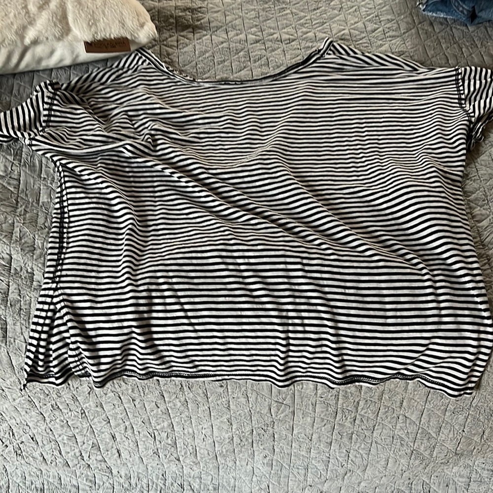 Billabong striped open back shirt